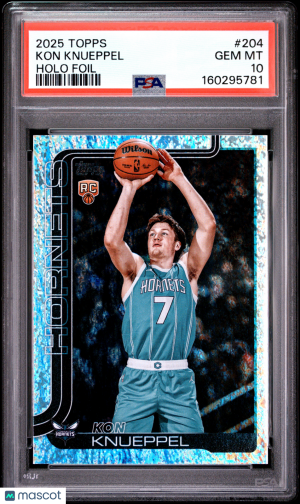 2025 Topps Kon Knueppel #204 Holo Foil Parallel/Variety Rookie PSA 10 front