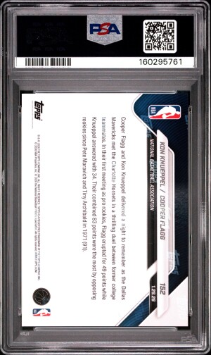 2025 Topps Now Knueppel Flagg #152 PSA 10 back
