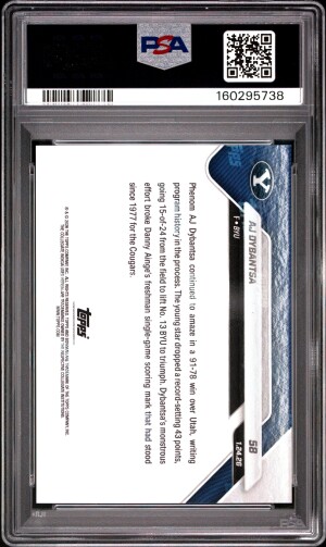 2025 Bowman U Now Aj Dybantsa #58 PSA 10 back