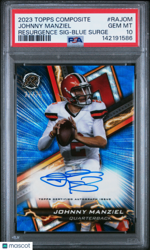 2023 Topps Composite Resurgence Signatures Johnny Manziel #RAJOM Blue PSA 10 front