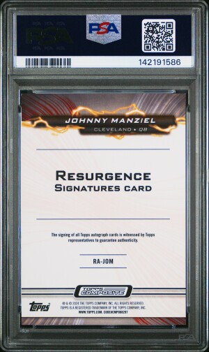 2023 Topps Composite Resurgence Signatures Johnny Manziel #RAJOM Blue PSA 10 back