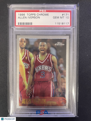 1996 Topps Chrome Allen Iverson #171 PSA 10 front