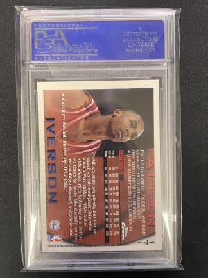 1996 Topps Chrome Allen Iverson #171 PSA 10 back