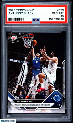 2025 Topps Now Anthony Black #129 PSA 10 front