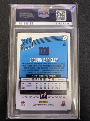 2018 Panini Donruss Saquon Barkley #306 PSA 9 back