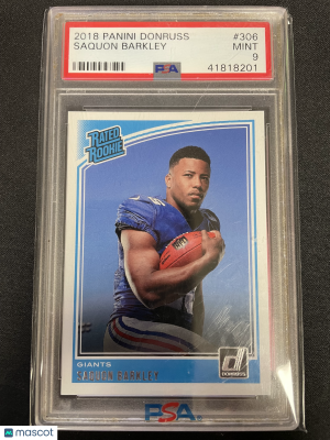 2018 Panini Donruss Saquon Barkley #306 PSA 9 front
