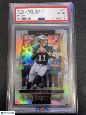 2016 Panini Select Carson Wentz #20 Prizm PSA 10 front