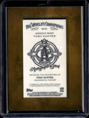 2024 Topps Allen & Ginter Torii Hunter #MA-THU Framed Mini Autograph back