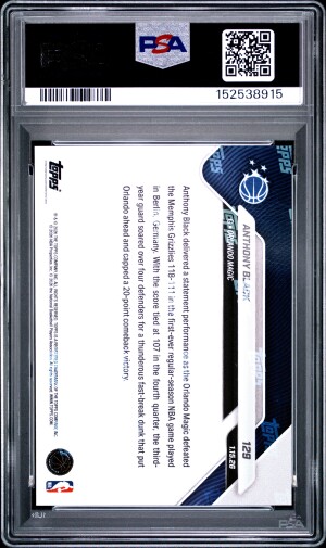 2025 Topps Now Anthony Black #129 PSA 9 back