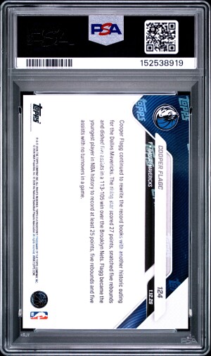 2025 Topps Now Cooper Flagg #124 PSA 10 back
