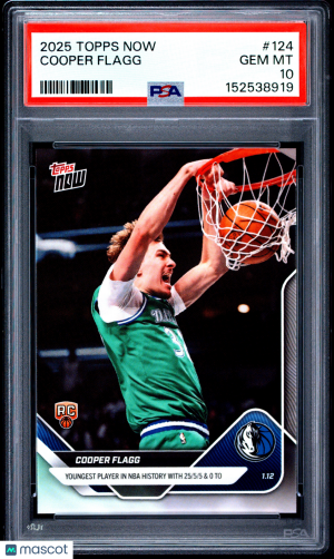 2025 Topps Now Cooper Flagg #124 PSA 10 front