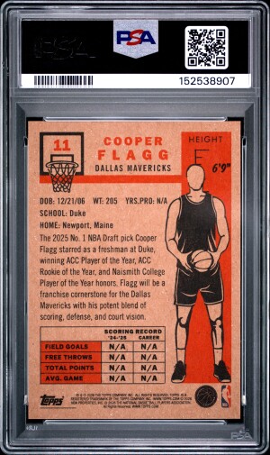 2026 Topps Living Cooper Flagg #11 PSA 10 back