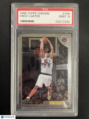 1998 Topps Chrome Vince Carter #199 PSA 9 front
