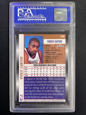 1998 Topps Chrome Vince Carter #199 PSA 9 back