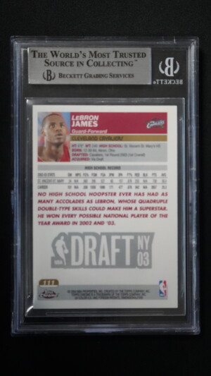 2003 Topps Chrome LeBron James #111 Rookie BGS 8.5 back