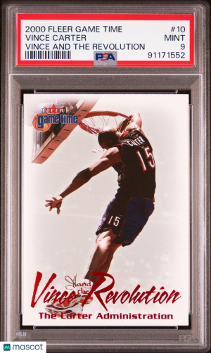 2000 Fleer Game Time Vince And The Revolution Vince Carter #10 PSA 9 front