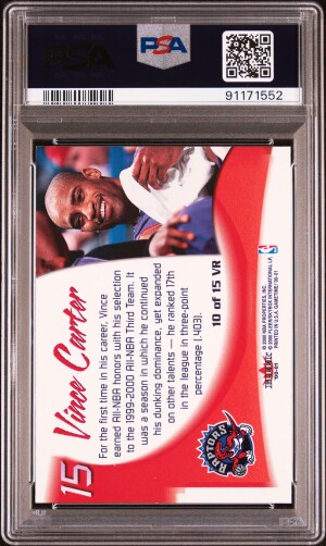 2000 Fleer Game Time Vince And The Revolution Vince Carter #10 PSA 9 back