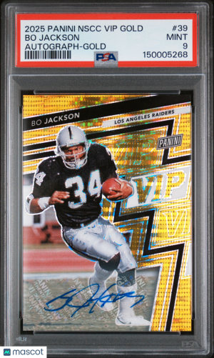 2025 Panini National Sports Collectors Convention Vip Gold Bo Jackson Auto PSA 9 front