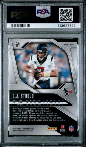 2024 Panini Prizm CJ Stroud #111 Disco PSA 10 back