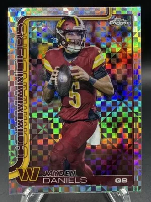 Jayden Daniels (Commanders) 2025 NFL Topps Chrome X-Fractor #295 front