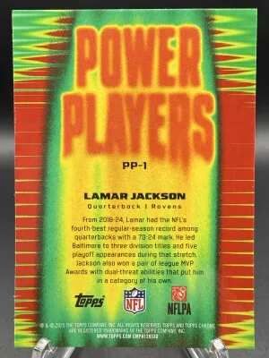 Lamar Jackson (Ravens) 2025 NFL Topps Chrome Power Players #PP-1 back