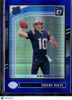 2024 Panini Donruss Optic Prizm Drake Maye #229 Blue Hyper front
