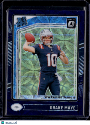 2024 Panini Donruss Optic Drake Maye #229 Blue Scope front