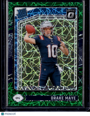 2024 Panini Donruss Optic Prizm Drake Maye #229 Green Velocity front