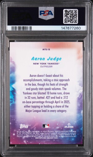2025 Topps Update Mystical Aaron Judge back