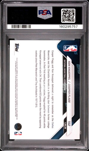 2025 Topps Now Knueppel Flagg #152 PSA 10 back