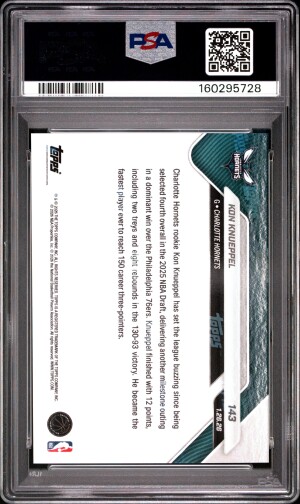 2025 Topps Now Kon Knueppel #143 PSA 9 back