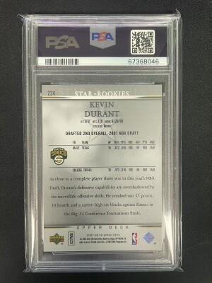 2007 Upper Deck Kevin Durant #234 PSA 9 back