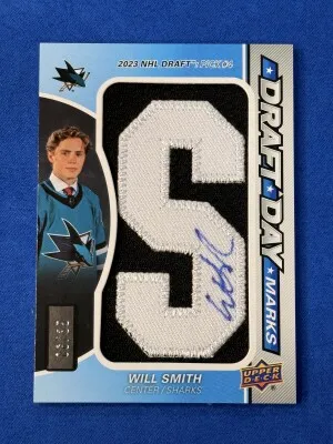 Will Smith Draft Day Marks "S" /35 Rookie Auto 2024-25 SP Game Used front