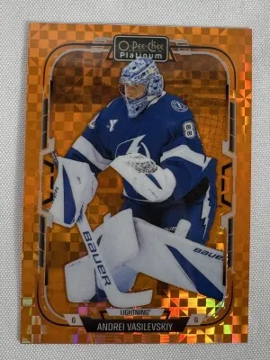 2025-26 OPC Platinum Andrei Vasilevskiy Orange Checkers /25 front
