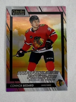 2023-24 OPC Platinum Connor Bedard Marquee Rookie Sunset front