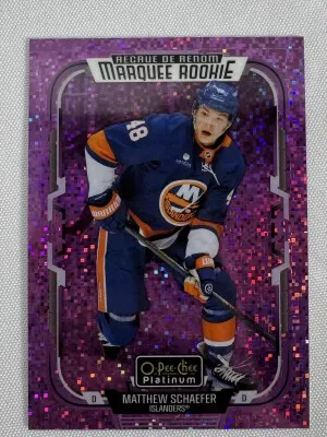 2025-26 OPC Platinum Violet Pixels Marquee Rookie /299 Matthew Schaefer front