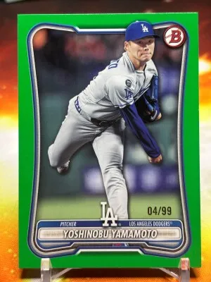 2026 Bowman Yoshinobu Yamamoto True Green Paper /99 front