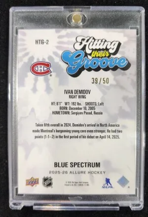 Ivan Demidov Hitting their Groove Blue Spectrum /50 Rookie back