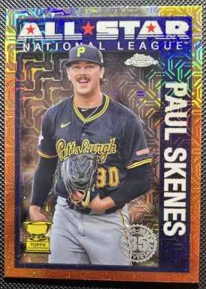 .90ASC-17 Paul Skenes 2025 Topps - 1990 Topps Baseball 35th Anniversary Chrome All-Stars front