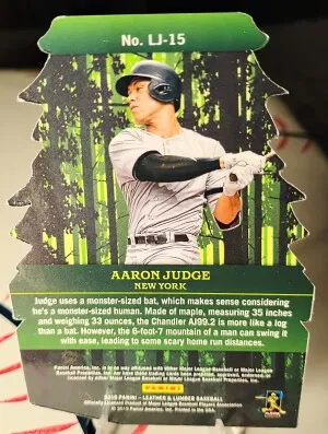 2019 Aaron Judge Panini Leather and Lumber back