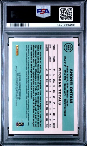 2018 Panini Donruss Optic Rated Rookie Retro 1984 Shohei Ohtani #RR1 PSA 9 back