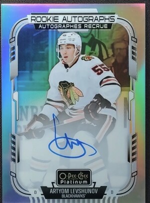 2025-26 OPC Platinum Artyom Levushnov Rookie Rainbow Autographs front