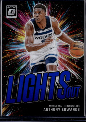 2025 Panini Donruss Optic Prizm Lights Out Anthony Edwards #15 /49 front