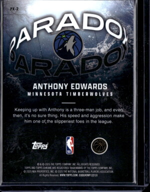 2025 Topps Chrome Paradox Anthony Edwards #PX-2 back