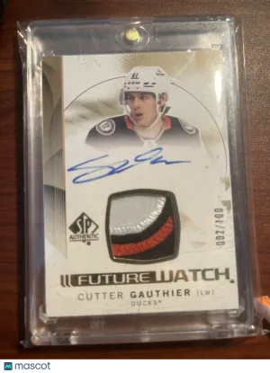 2024-25 SP Authentic Future Watch Auto Patch Cutter Gauthier /100 #147 Anaheim front