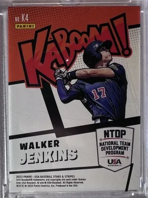 2023 Panini - USA Baseball Stars & Stripes Walker Jenkins Kaboom back