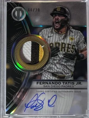 2025 Topps Tribute Autograph Relic Fernando Tatis Jr. 8/30 front