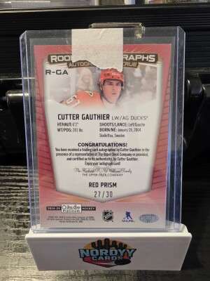 Cutter Gauthier Red Prism Auto /30 back
