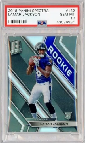 2018 Panini Spectra Lamar Jackson /99 PSA 10 front