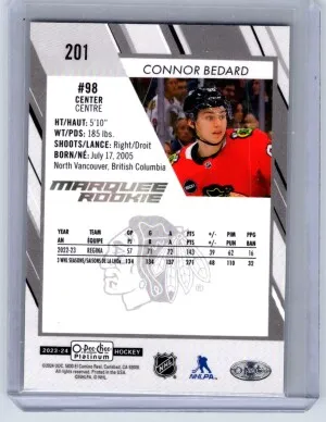 2024 O-Pee-Chee Platinum Connor Bedard Pond Hockey Rookie back